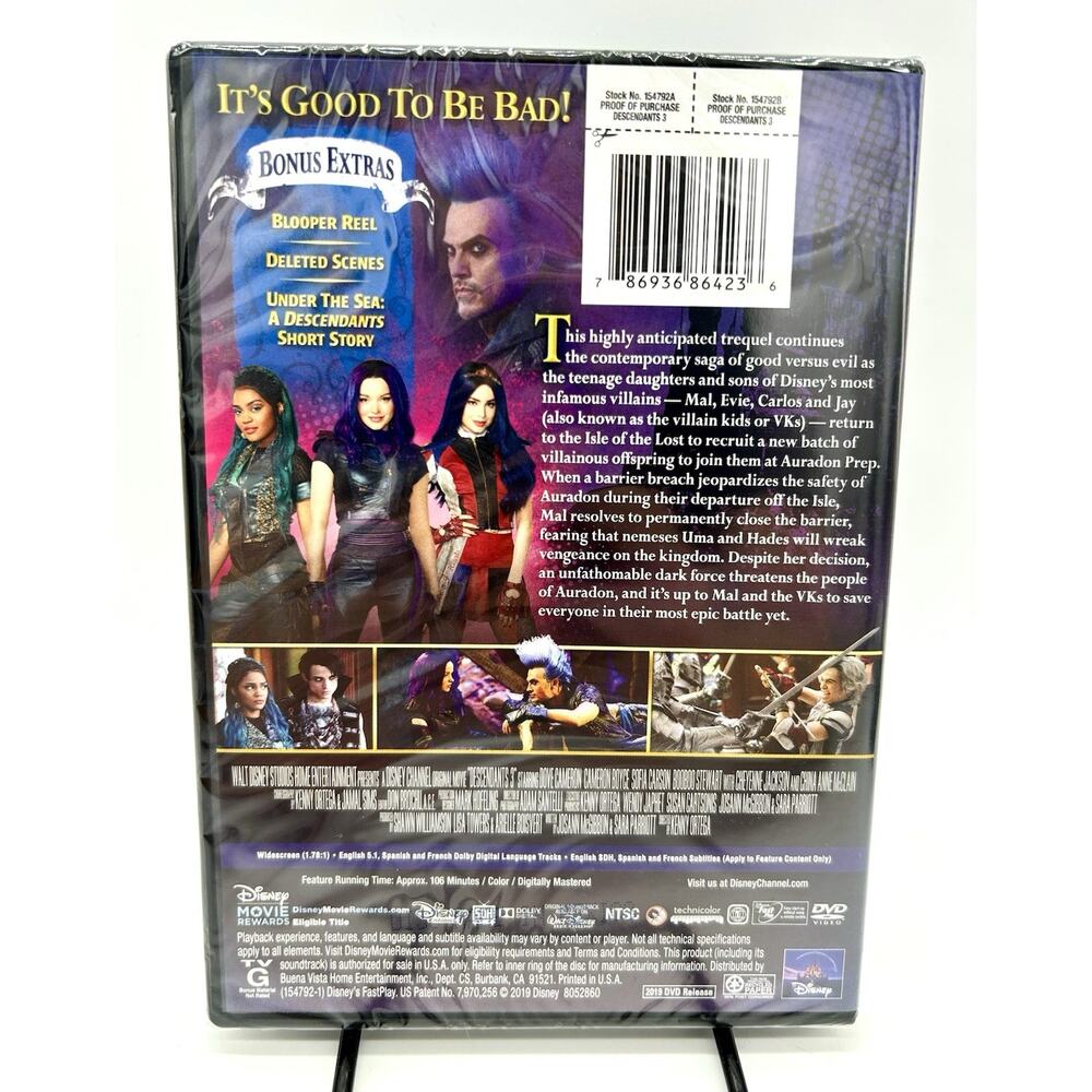 Brand New Descendants 3 DVD 2019 Disney With Cardboard Slip Cover Sealed - Picture 4 of 5